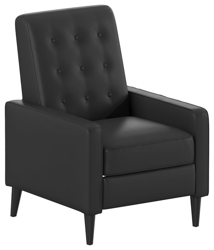 Pushback Recliner  Button Tufted Back  ampTrack Arms   Modern   Recliner Chairs   by Decor Love  Houzz