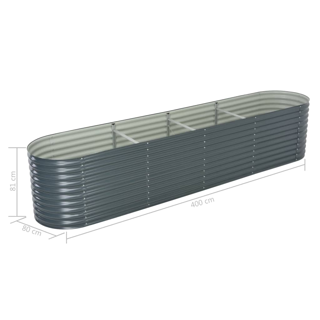 Charmma Garden Raised Bed 157.4"x31.4"x31.8" galvanized Steel Gray