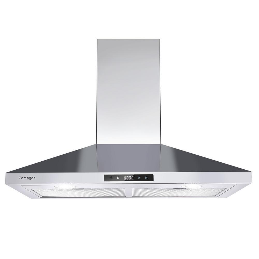 Edendirect 30 in Range Hood Wall Mounted Ducted 600 CFM Touch Panel Kitchen Stainless Steel Vented with Light