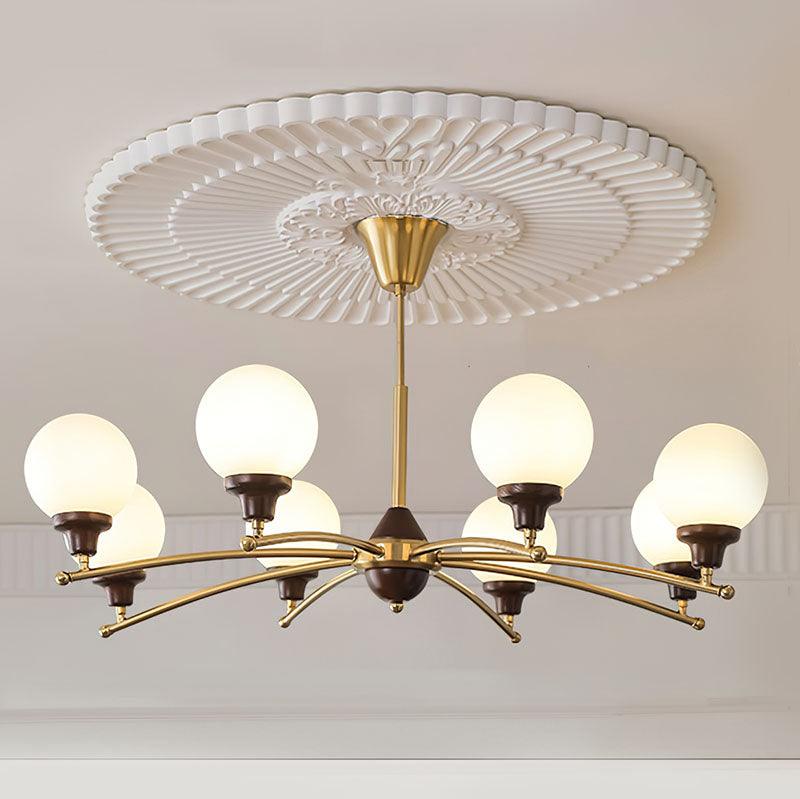 Walnut Glass Ball Chandelier