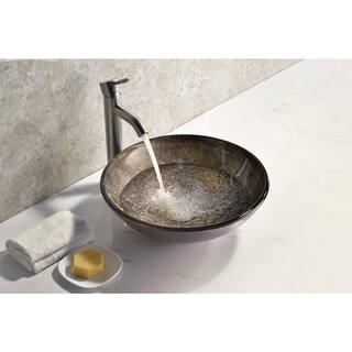 ANZZI Stellar Series Deco-Glass Round Vessel Sink in Stellar Burst LS-AZ173