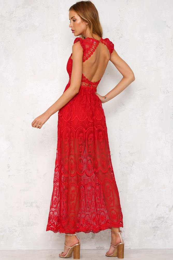 Off To The Races Maxi Dress Red