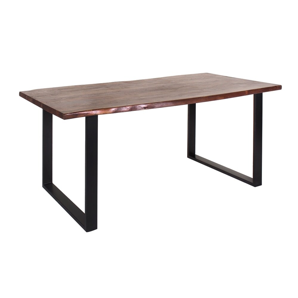 Jessore Handmade Live Edge Acacia Wood   Iron Dining Table