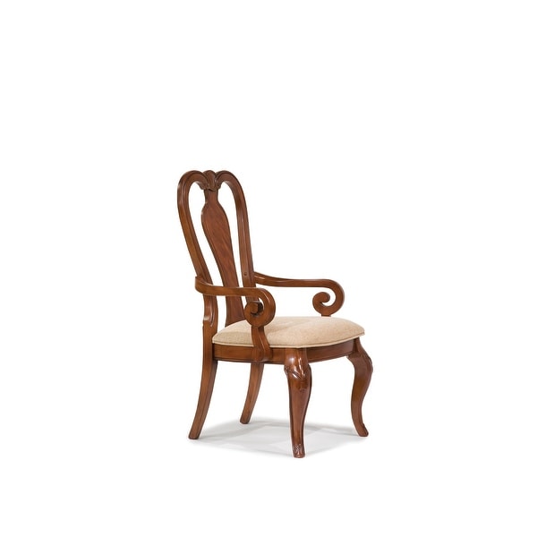 Evolution Queen Anne Arm Chair in Rich Auburn Finish Wood (Set of 2)