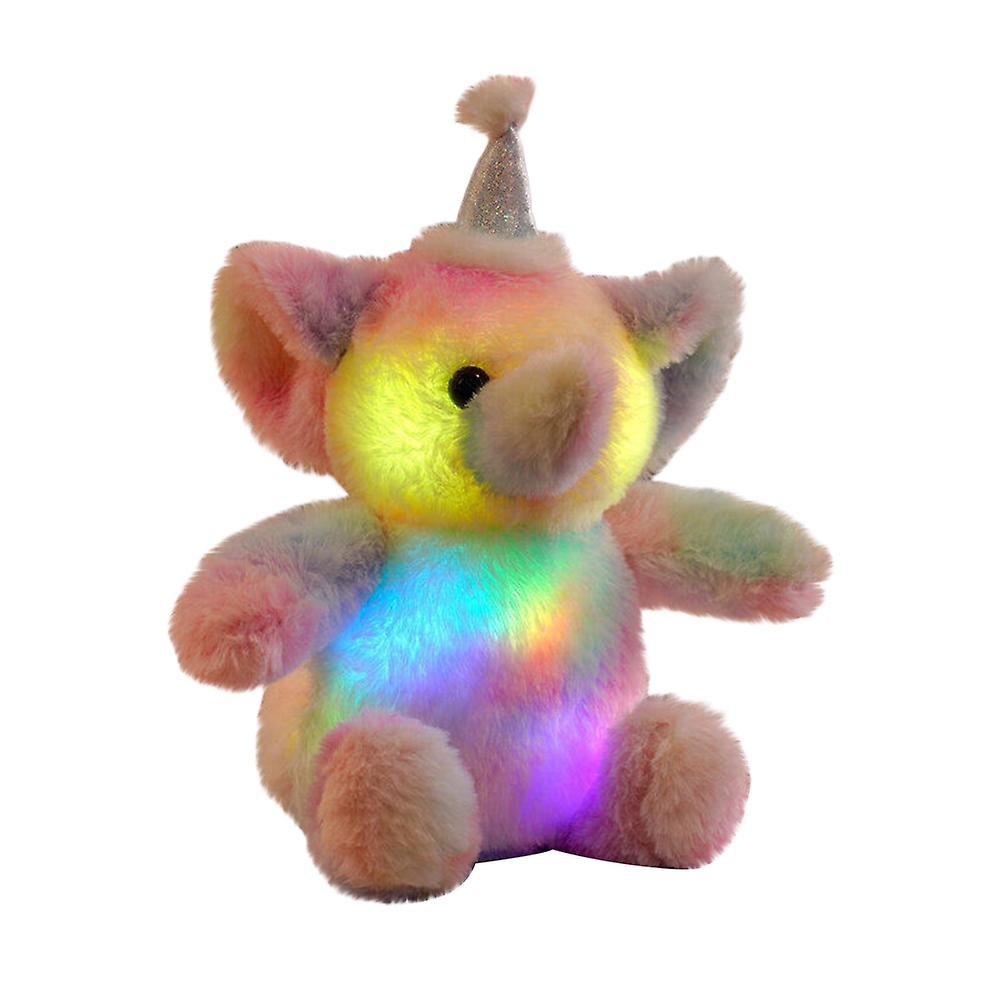 Led Glowing Elephant Toy Creative Colorful Night Light Plush Toy Soft Sitting Elephant Rag Doll For Girls Women Boys Kids Gift 30cm Colorful