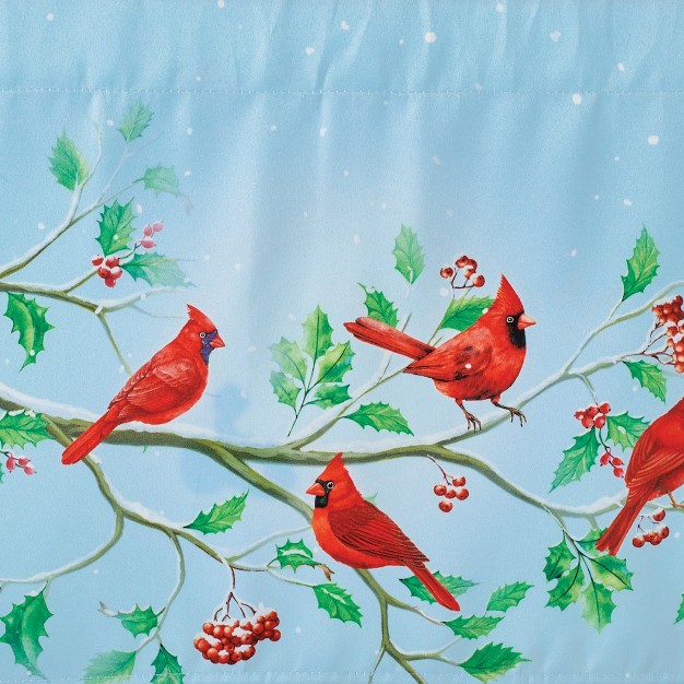 Collections Etc Cardinals On Branch Winter Holly Curtain Valance