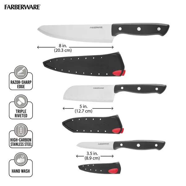 Farberware 6-Piece Edgekeeper Self-Sharpening Chef Knife Set