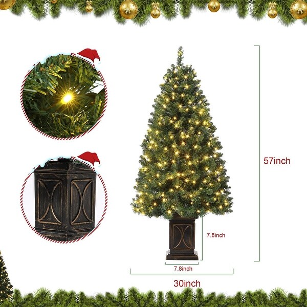 4.5 Ft Artificial Fiber Optic Christmas Tree Black Base