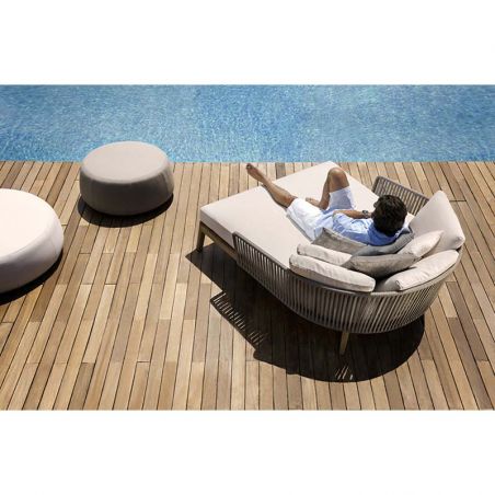 Bain de soleil 2 personnes TRIBU Mood - Daybed haut de gamme teck