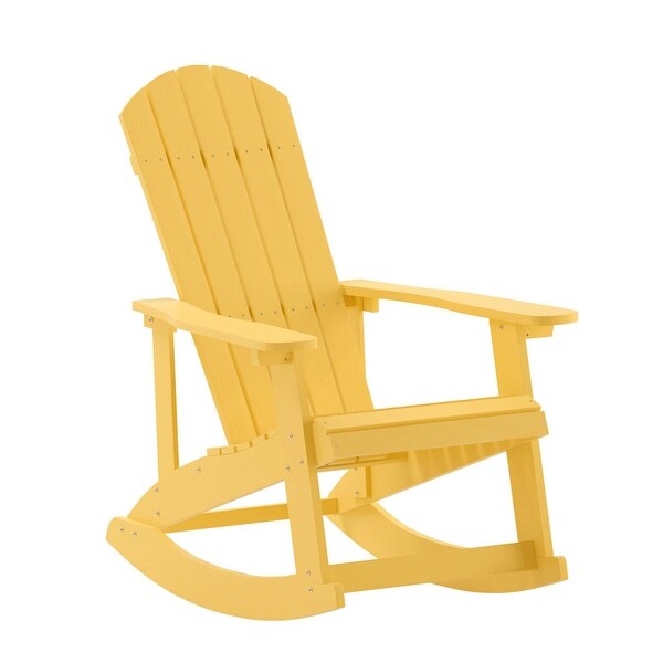 Adirondack Style Poly Resin Wood Rocking Chair for Indoor/Outdoor Use