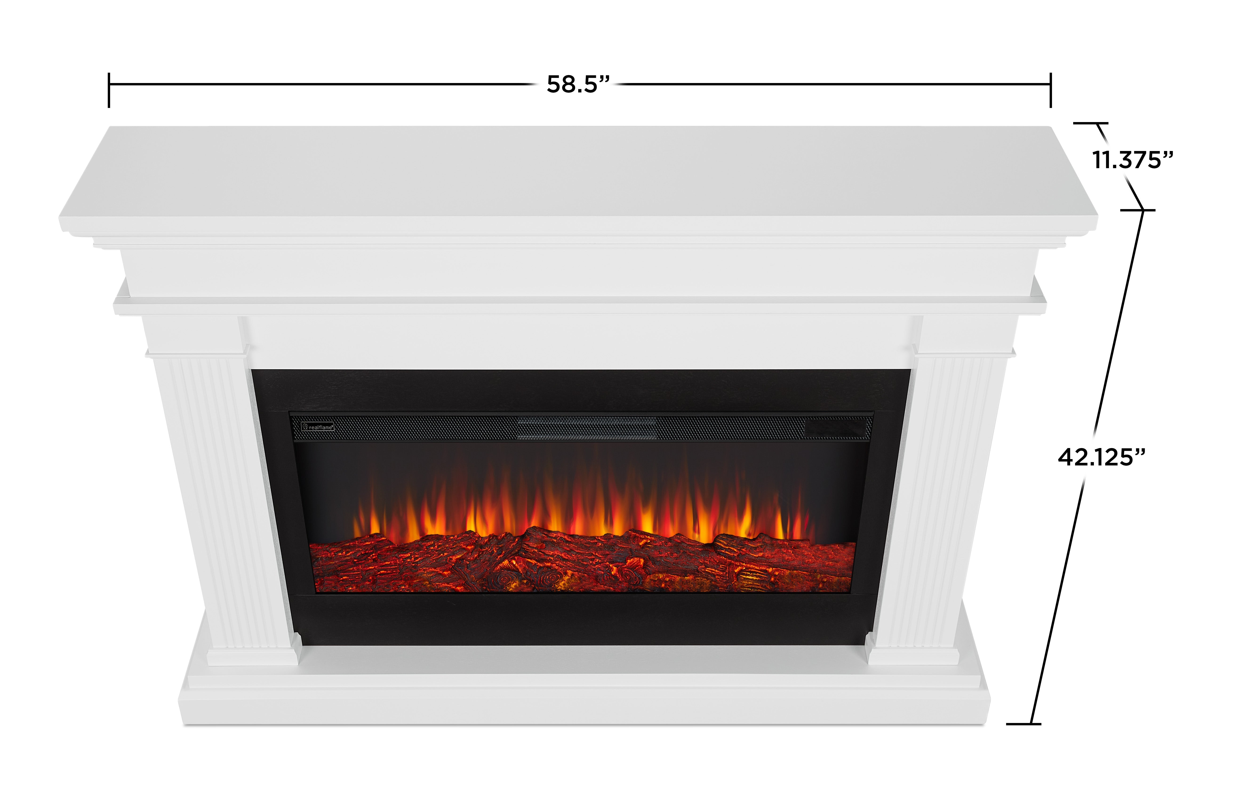 Real Flame Beau Amish Style Solid Wood Electric Fireplace in White