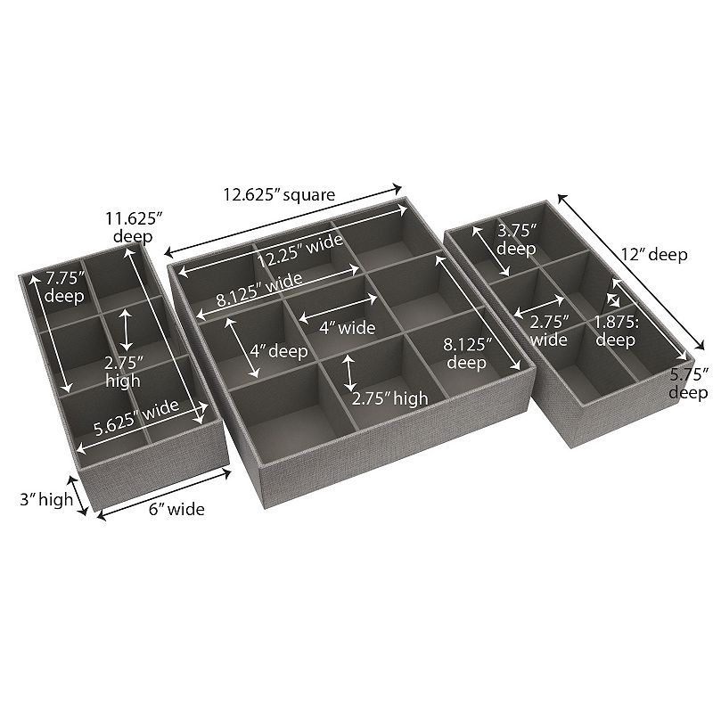 Household Essentials 2-piece Drawer Organizer Trays Set