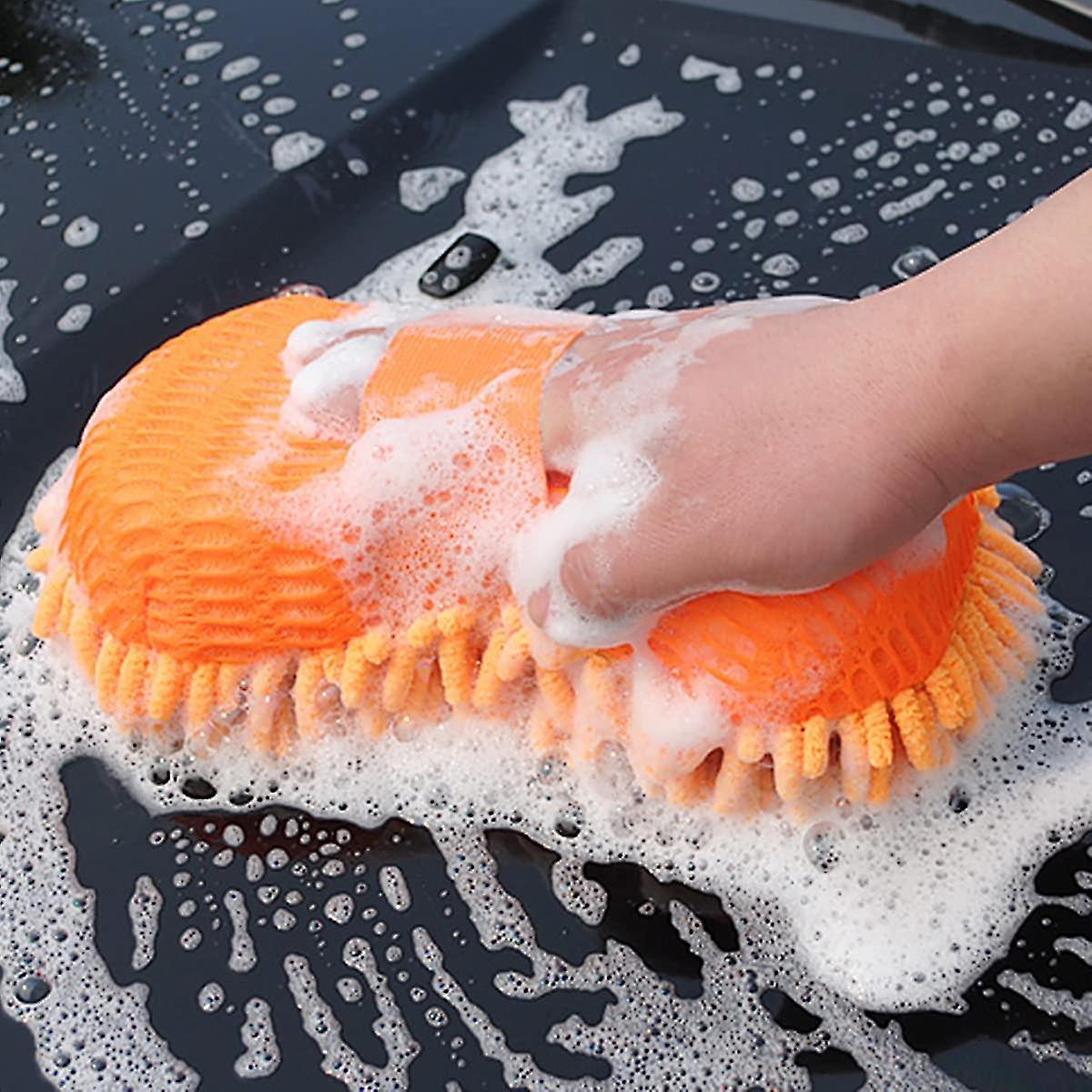 4 Pieces Heilwiy Gift Car Wash Sponge Microfiber Scratch-free Car Wash Mitt