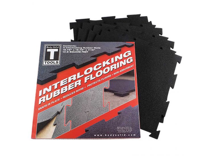 Body-Solid Tools Black Interlocking Rubber Flooring