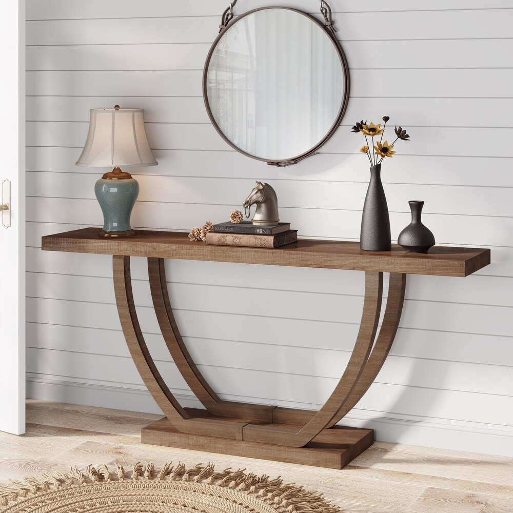 63 Inch Console Table Farmhouse Sofa Tables Narrow Long