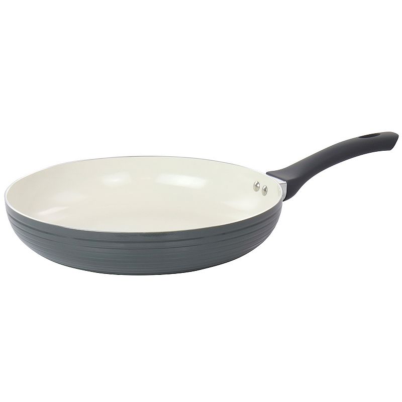 Oster Cocina Ridge Valley 12 Inch Aluminum Nonstick Frying Pan in Grey