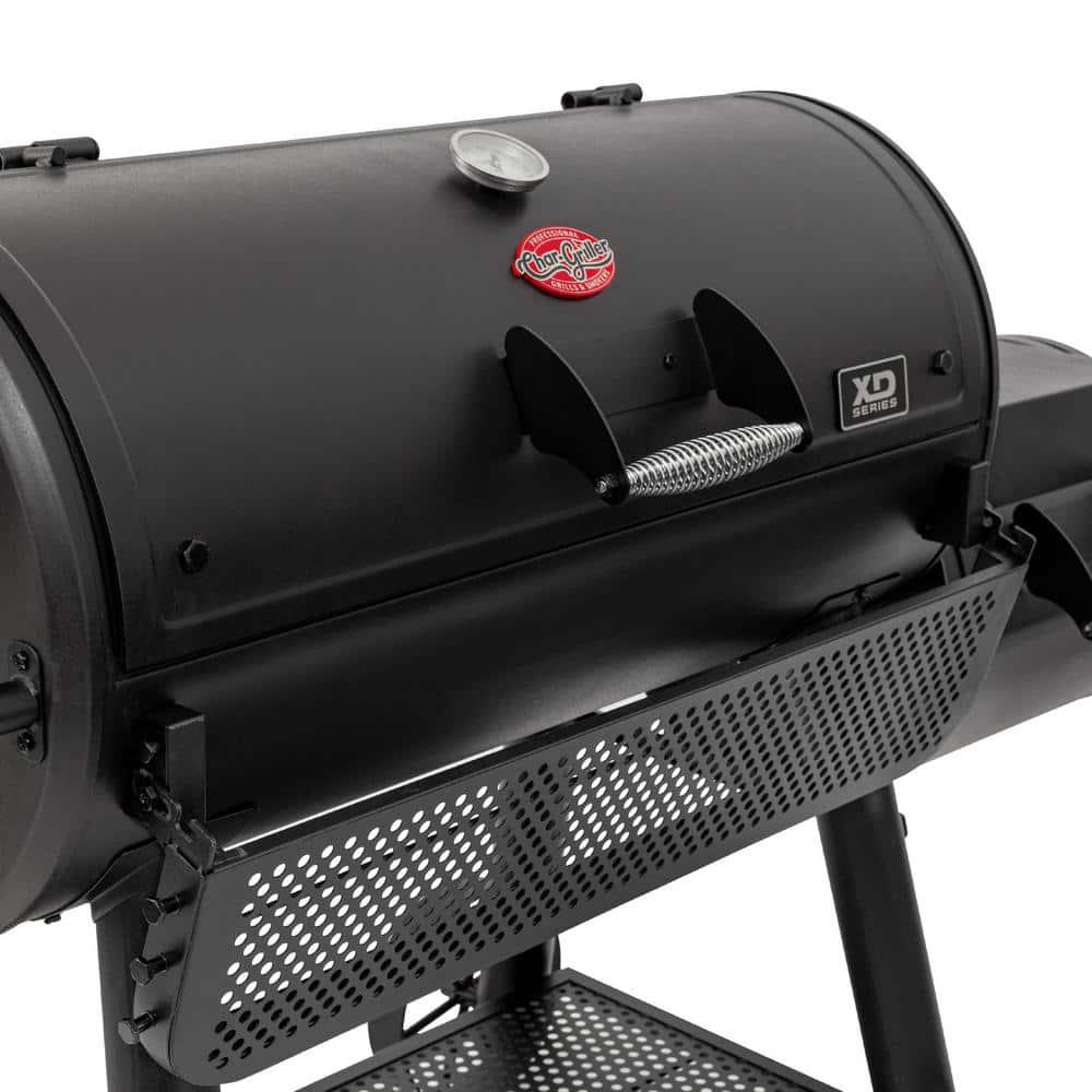 CharGriller Grand Champ Charcoal Grill and Offset Smoker in Black