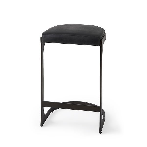 Leather C Shape Metal Counter Stool - 18