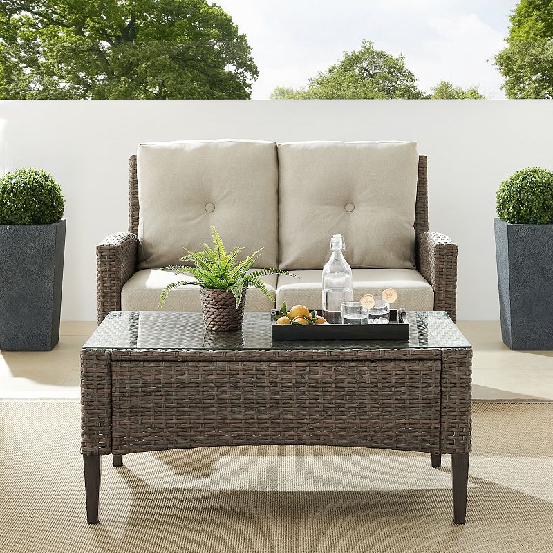 Crosley Rockport Outdoor 2-Piece Wicker Conversation Set