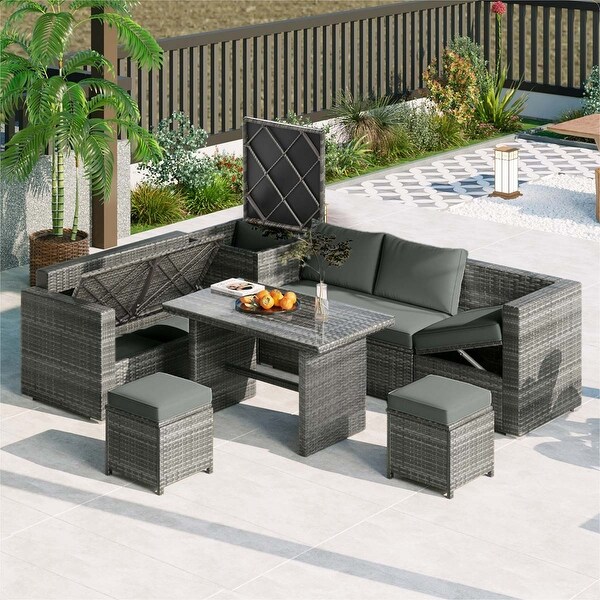 Outdoor 6Piece Rattan Sofa Set