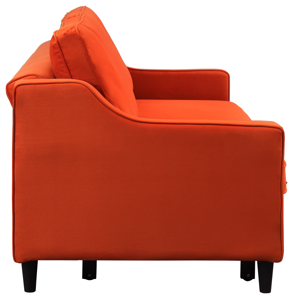 Dickinson Convertible Studio Sofa With Pull out Bed   Midcentury   Sleeper Sofas   by Lexicon Home  Houzz