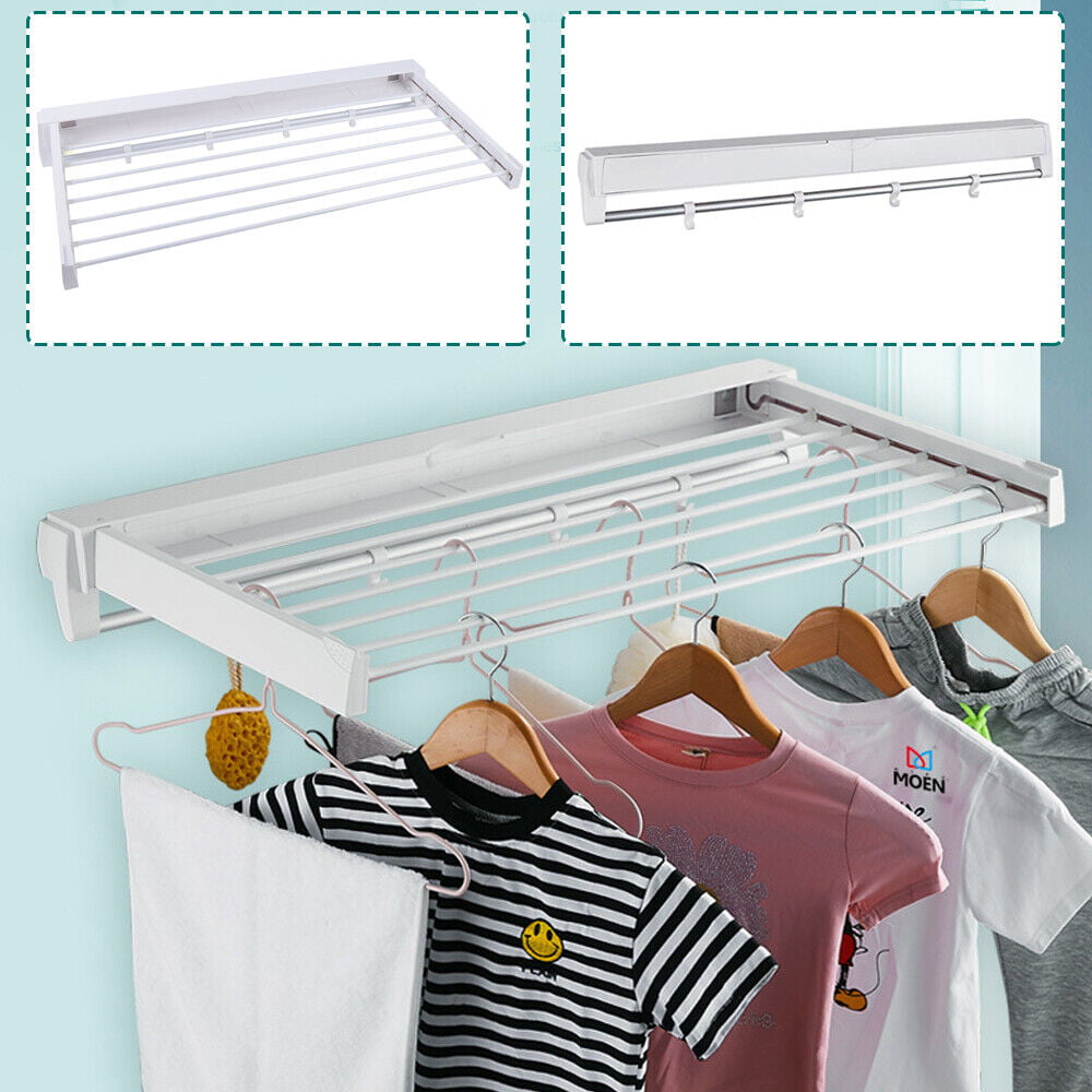 Flkoendmall Wall Mounted Foldable Clothes Drying Rack For Laundry Room Bathrooms Balcony