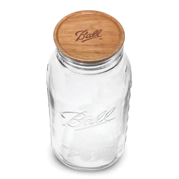 Ball Half-Gallon Wide Mouth Wooden Lid Jar