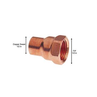 Everbilt 12 in. Copper Pressure Cup x FIP Female Adapter Fitting C603HD12