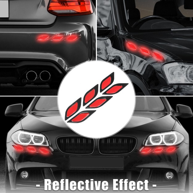 Unique Bargains Universal For Car 3d Reflective Stickers Safety Warning Sign 6 Pcs