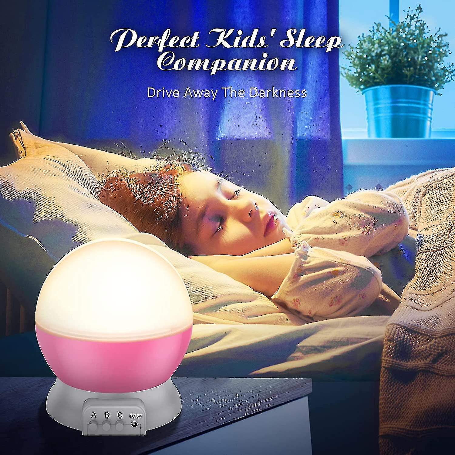 Liangnv Kids Star Night Light Projector 360 Degree Rotating Moon Star Nightlight For 2-12 Year Old B