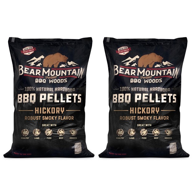 Bear Mountain Hickory Bbq Smoker Grilling Pellets 2 Pack