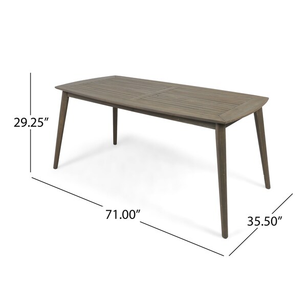 Sunqueen Outdoor Acacia Wood Rectangle Dining Table by Christopher Knight Home