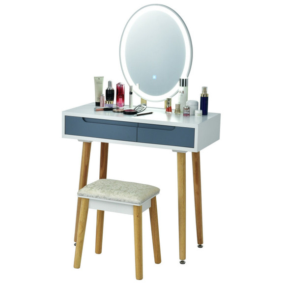 Costway 06825394 Touch Screen Vanity Makeup Table ...