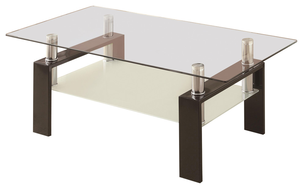 Coaster Glass Top Contemporary Rectangular Coffee Table in Black   Contemporary   Coffee Tables   by Coaster Fine Furniture  Houzz