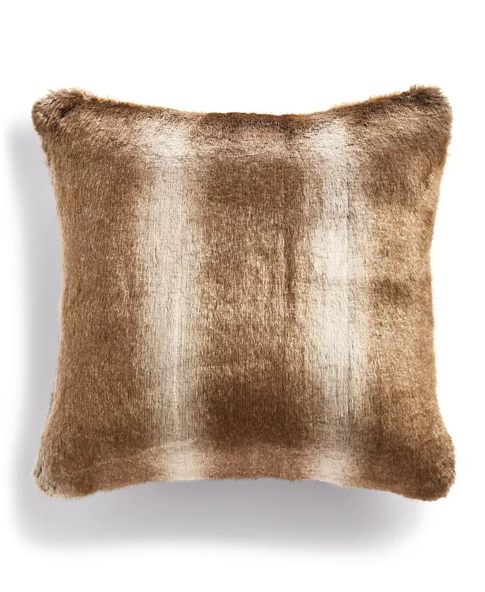 Hotel Collection Chinchilla Faux Fur Decorative Pillow， 20