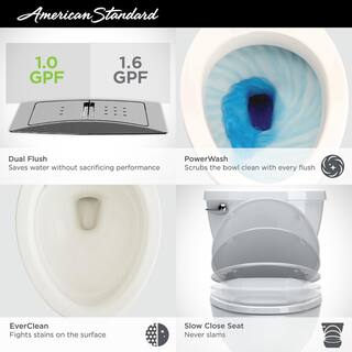 American Standard Cadet 3 in. Tall Height 2-piece 1.0 1.6 GPF Dual Flush Elongated Toilet in White Seat Included 3380.216ST.020