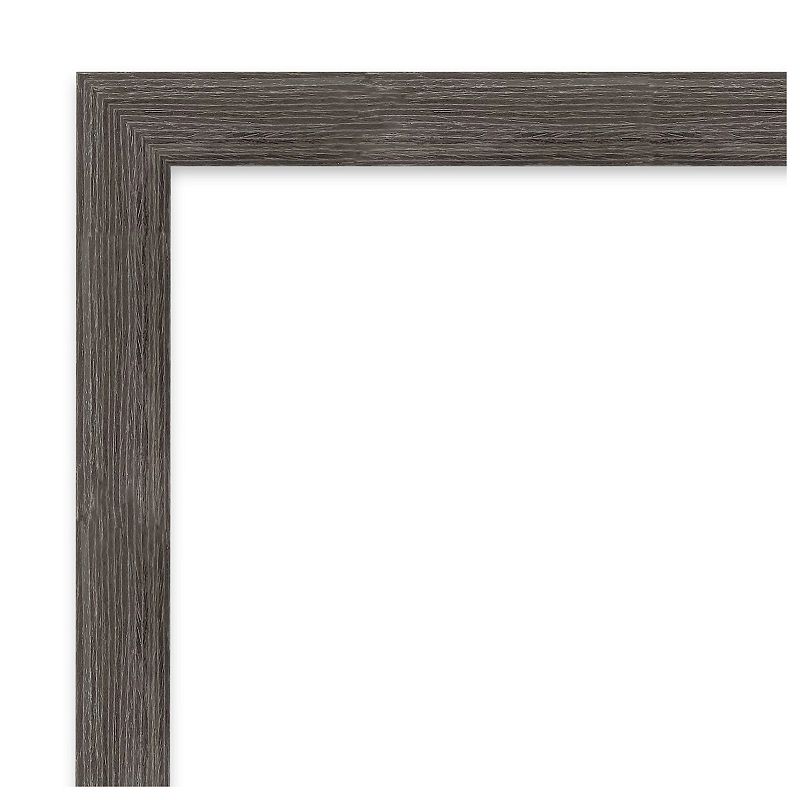 Pinstripe Lead Grey Petite Bevel Wood Bathroom Wall Mirror