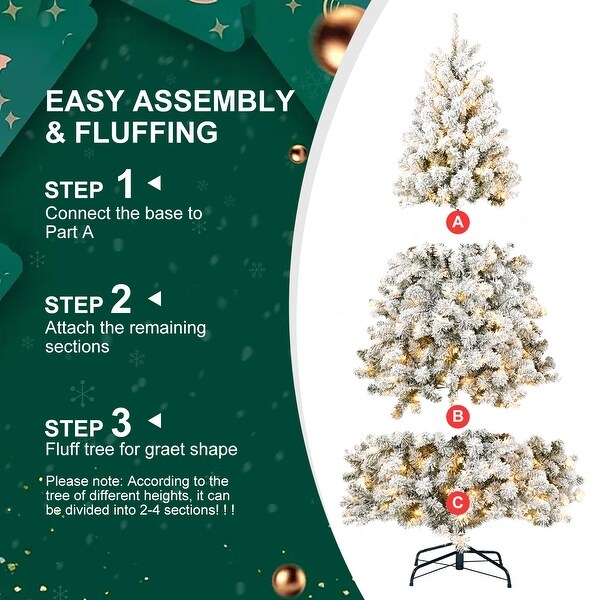 7FT PVC Memory Wire Christmas Tree with Builtin Lights