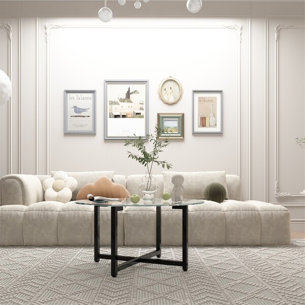 Round Coffee Table Modern Side Center Tables for Living Room