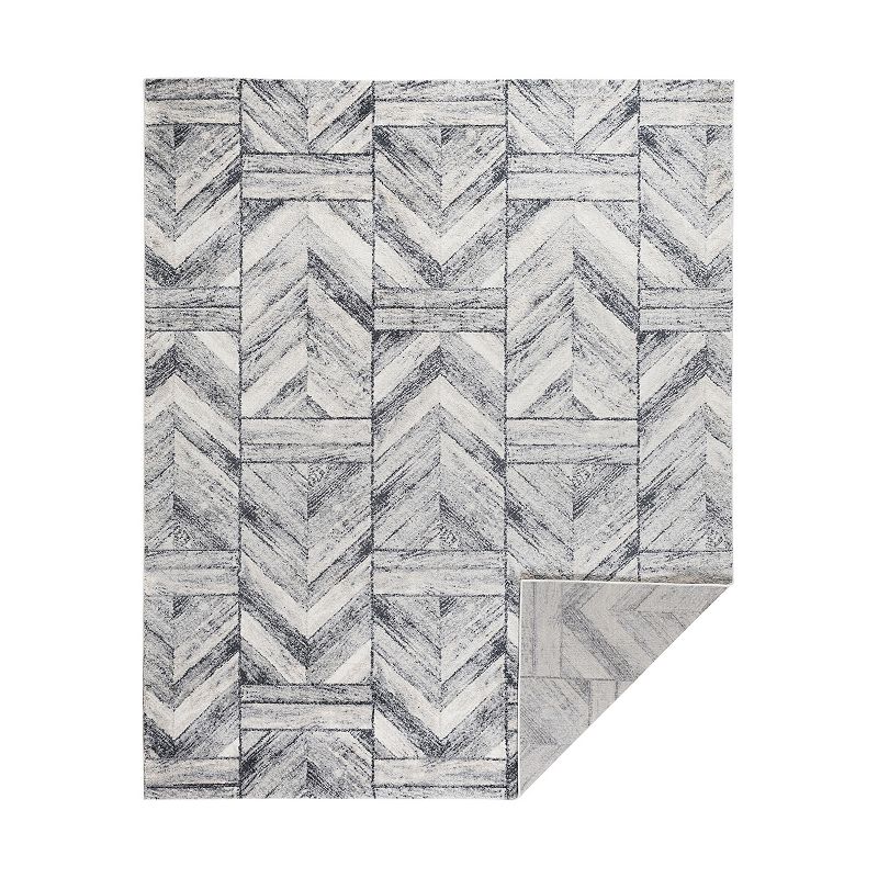 VCNY Home Ryder Grey Geometric Frise Area Rug