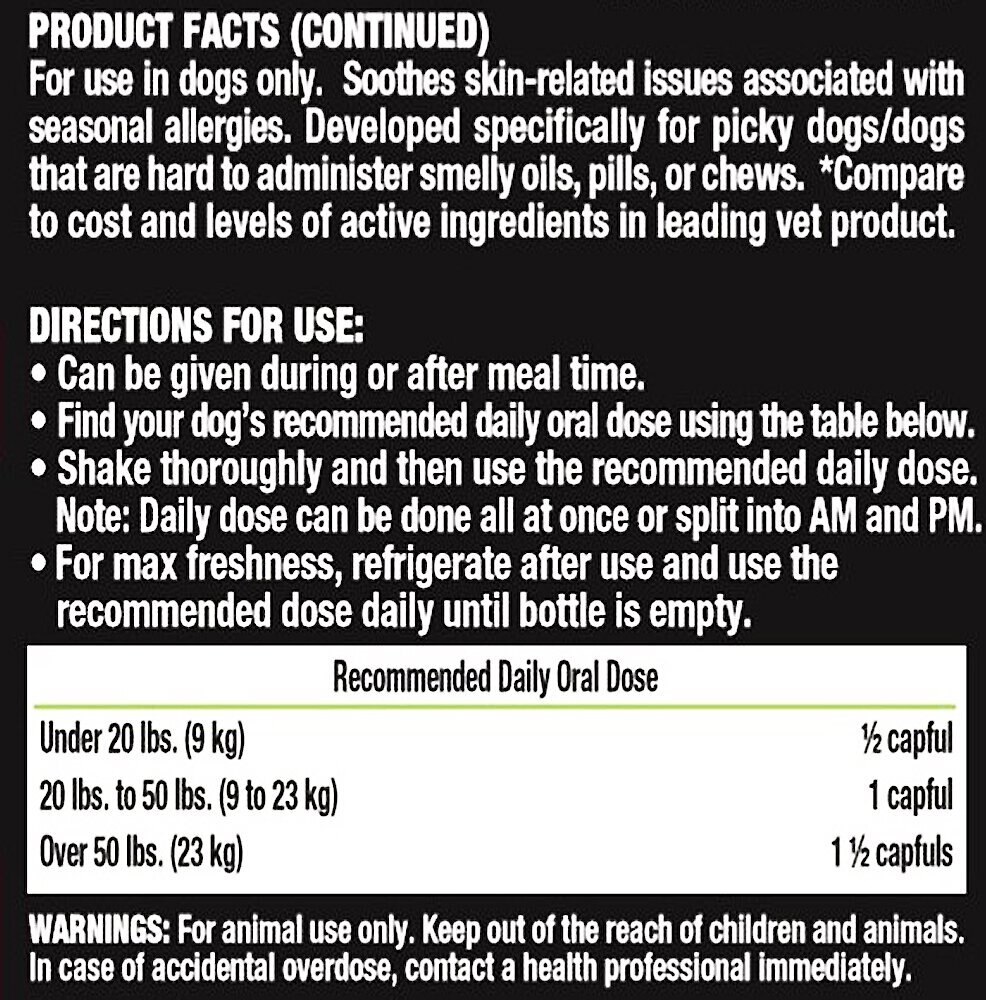 Liquid-Vet Itch and Allergy Support Allergy-Friendly Unflavored Dog Supplement