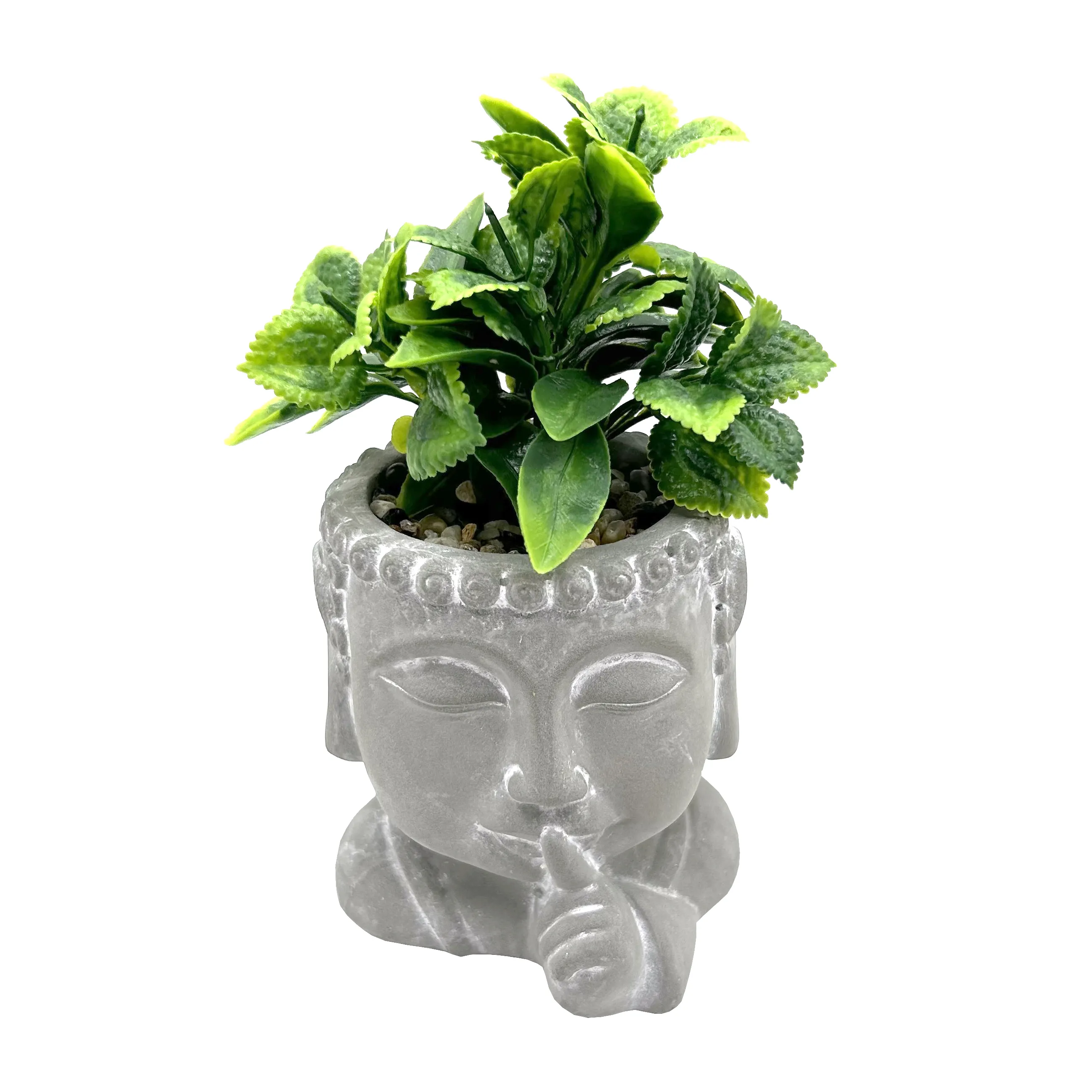 Custom Buddha Face Flowerpot Figure Sculpture Cement Artificial Flowers Plant Pots Garden Supplies for Garden Decor