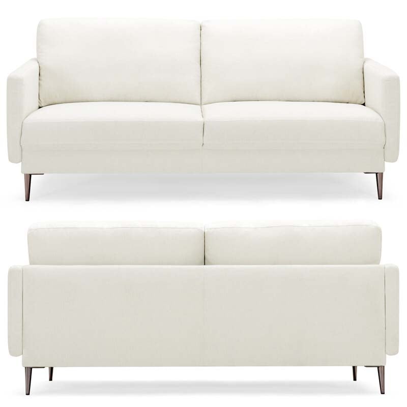 Modern Loveseat CertiPUR-US Certified 2-Seat Sofa Couch with Comfy Backrest Cushion & Solid Metal Legs