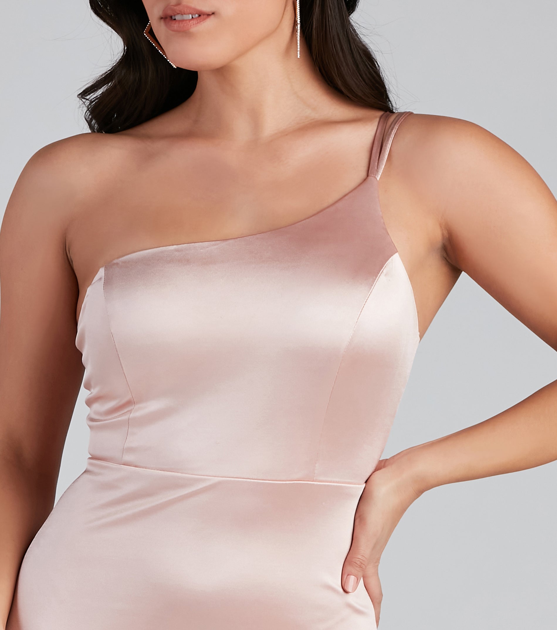 Capri Formal One Shoulder Satin Dress