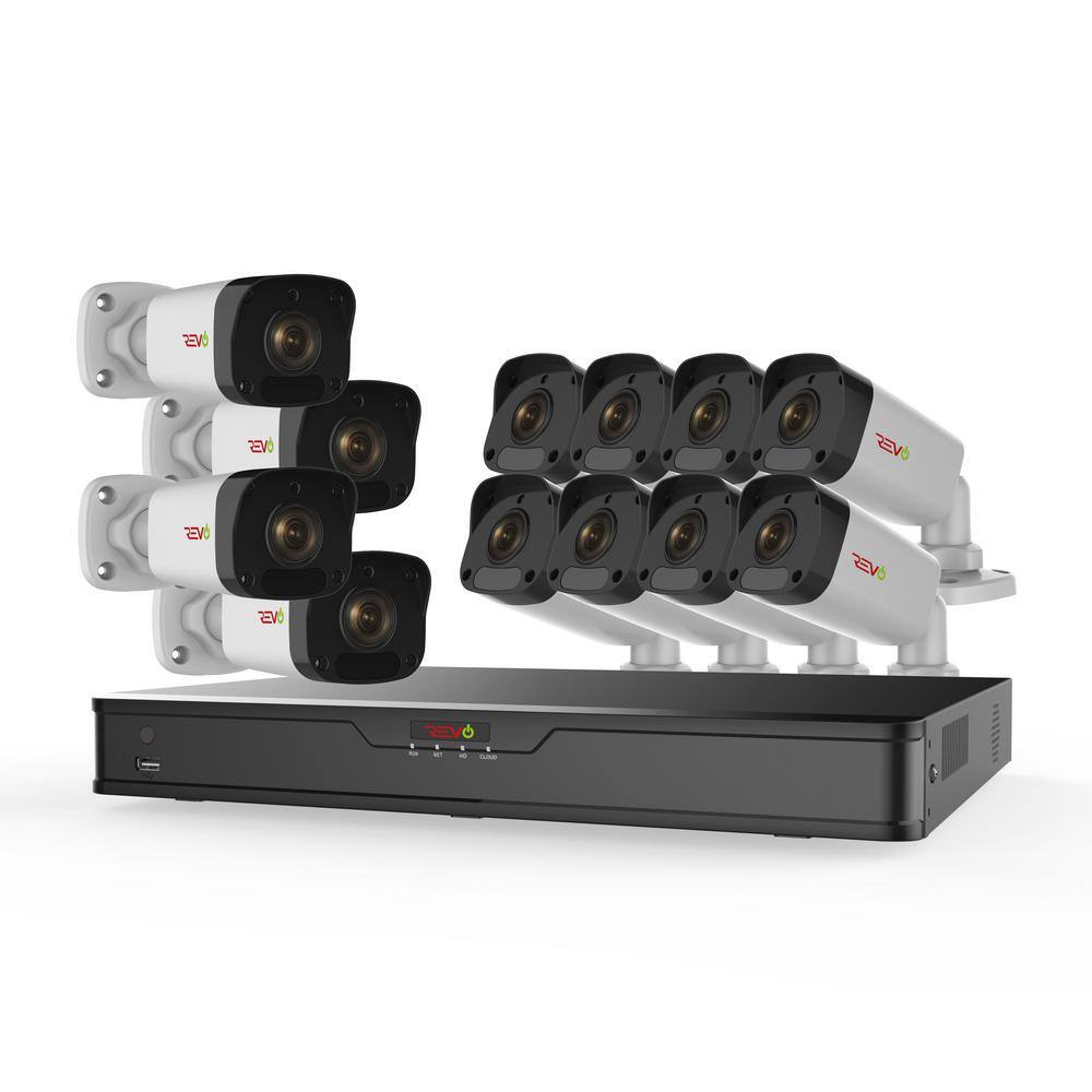 Revo Ultra HD 16-Channel 3TB Surveillance NVR System with (12) 2 Megapixel Cameras RU162B12E-3T