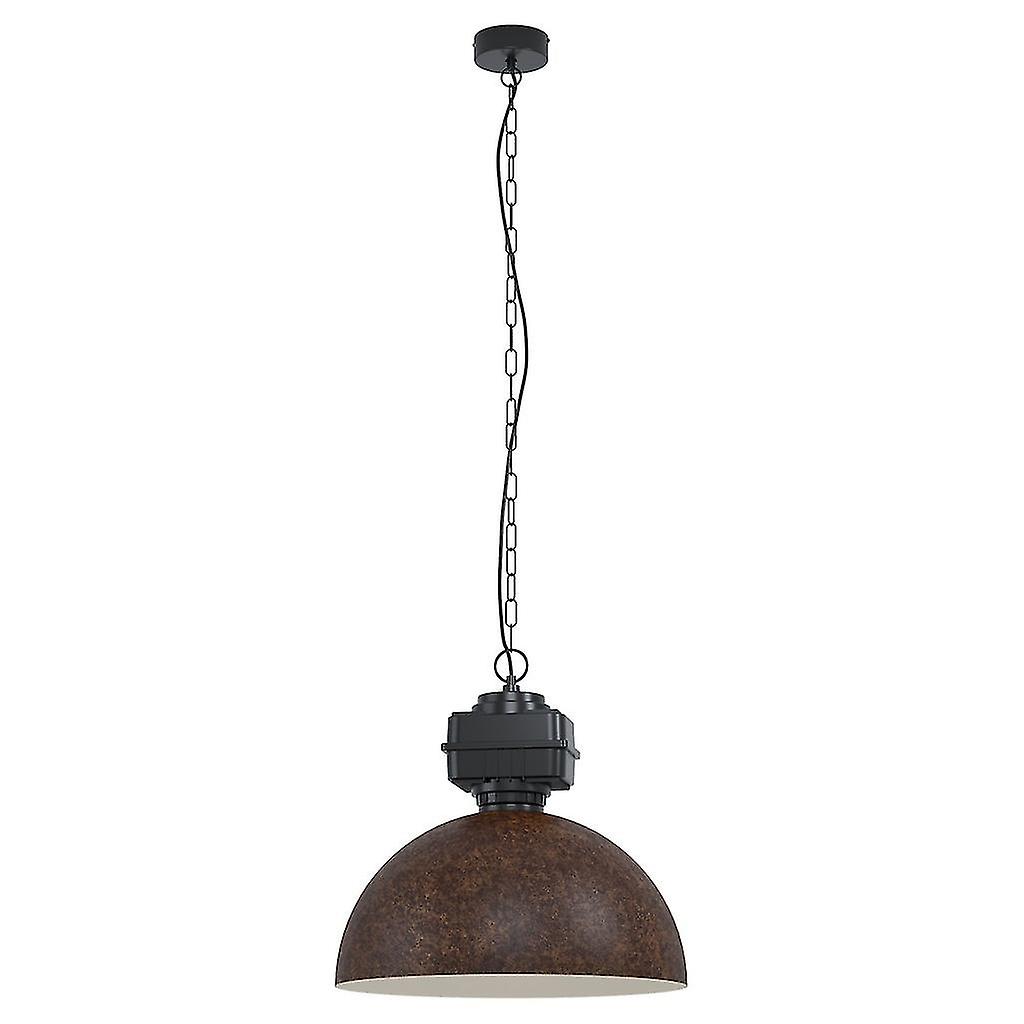 Eglo Rockingham Dome Pendant Ceiling Light Black， Brown