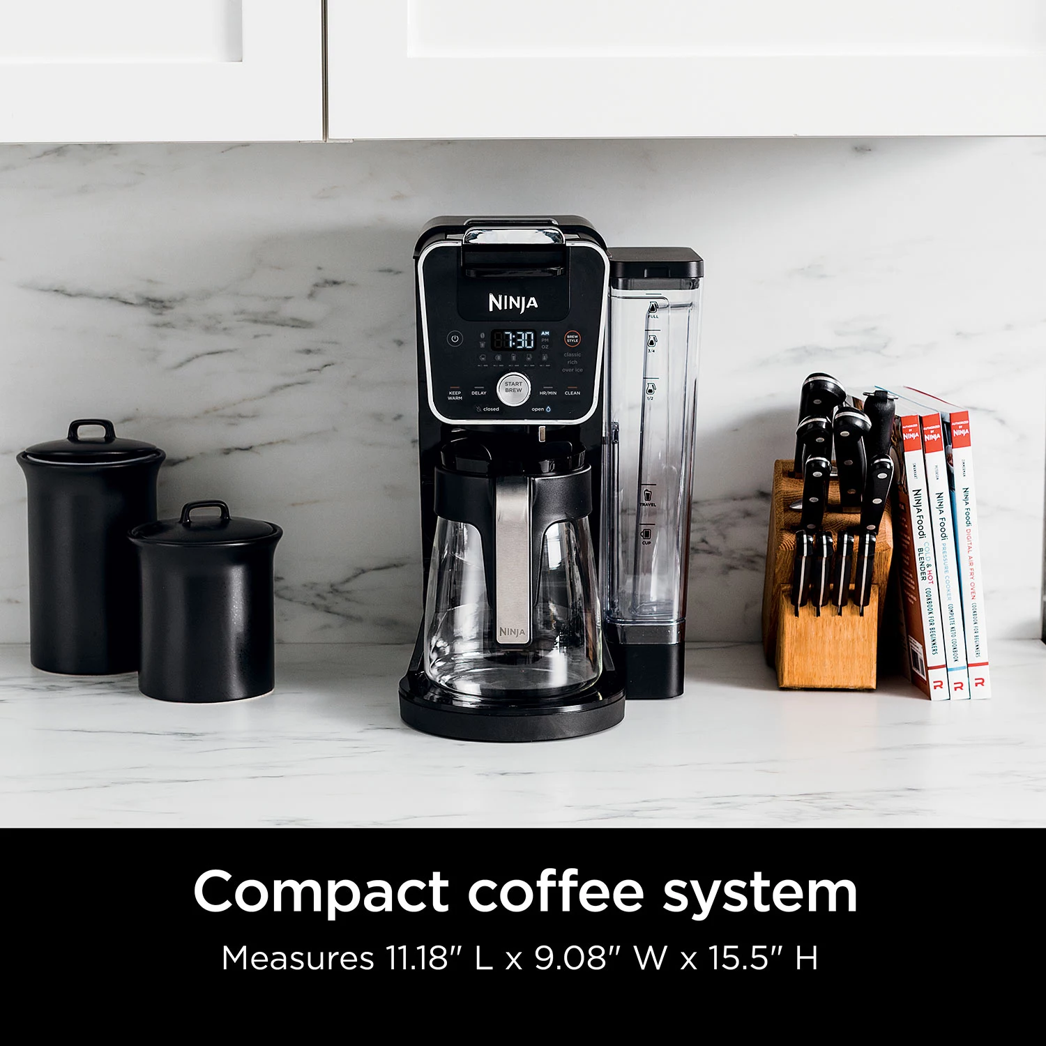 Ninja CFP201 DualBrew System 12-Cup Coffee Maker， Single-Serve for Grounds and K-Cup Pod Compatible， 3 Brew Styles， 60-oz. Water Reservoir and Carafe， Black