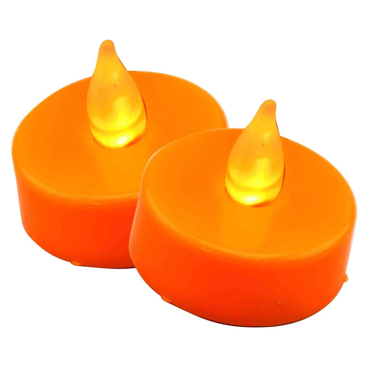 Magic Seasons Orange No Scent Flameless LED Tea Lights