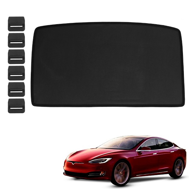 Unique Bargains Glass Roof Sunroof Shade Cover Front Window Sun Shade Net For Tesla Model S