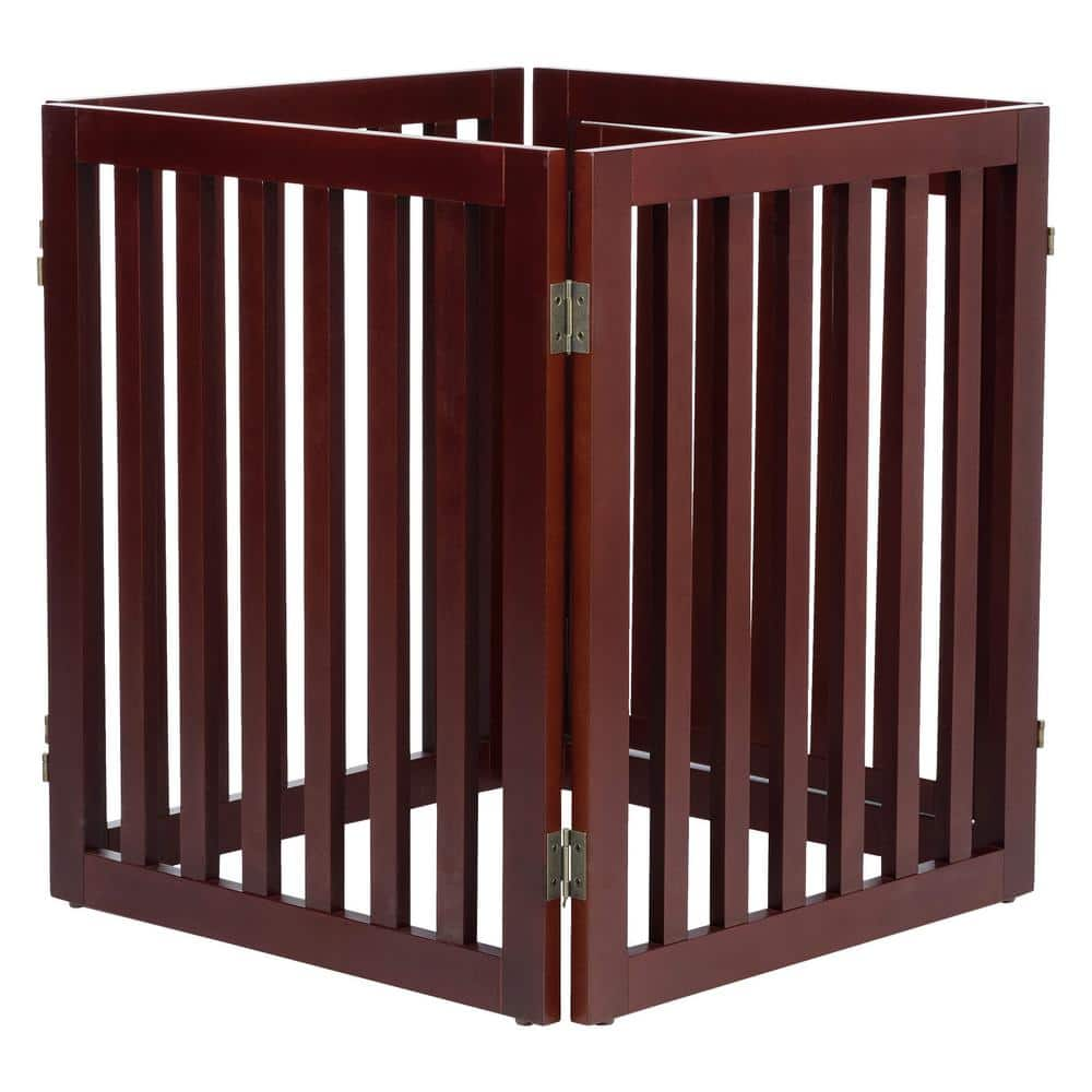 TRIXIE Brown Pet Gate Wooden 4-Panel Configurable Pet Gate 39365